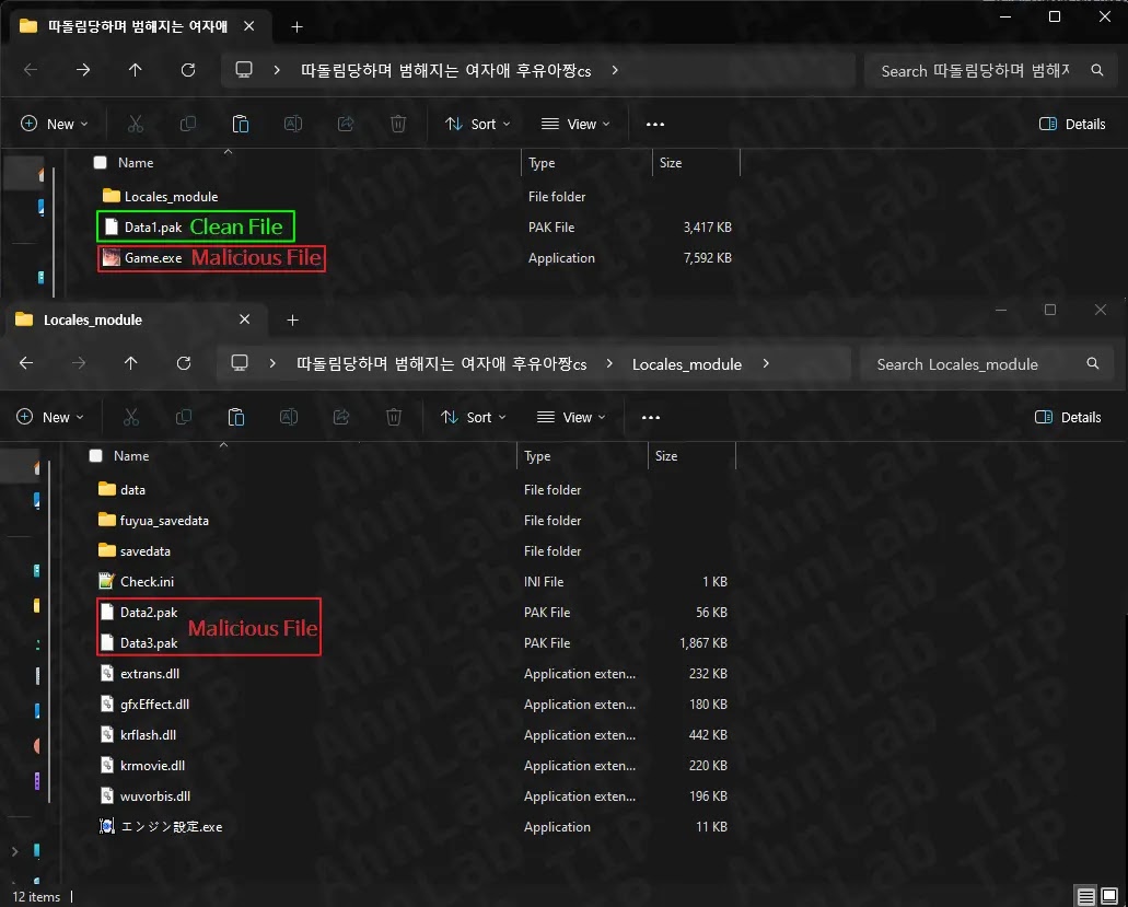 Κακόβουλη δομή αρχείου (Πηγή - ASEC)